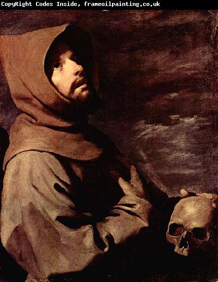 Francisco de Zurbaran Meditierender Hl. Franziskus mit Totenschadel